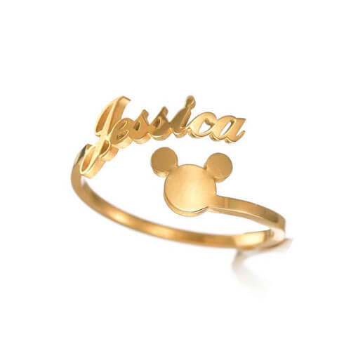 Personalized jewelry maker customized name rings suppliers gold finger ring with name manufacturers